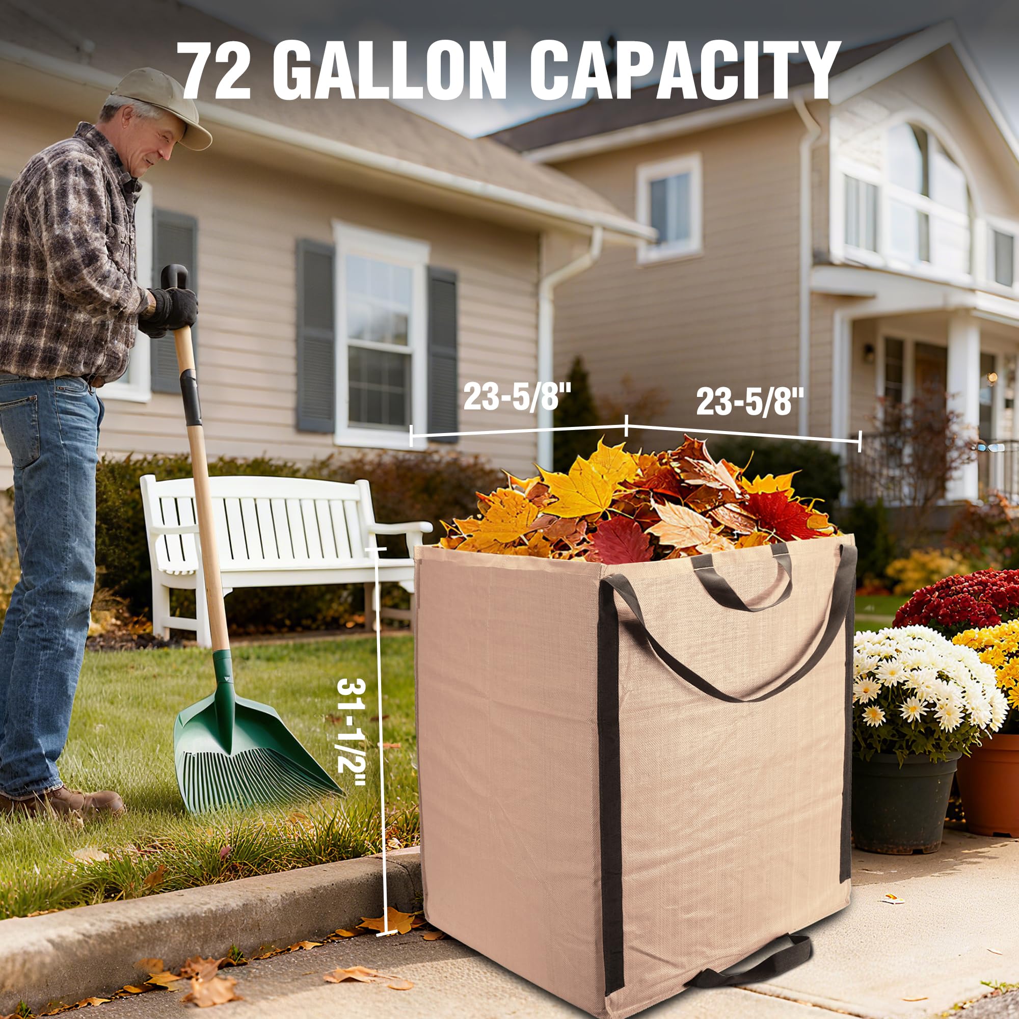 Close-up of WORKPRO 72-Gallon reusable yard waste bag material