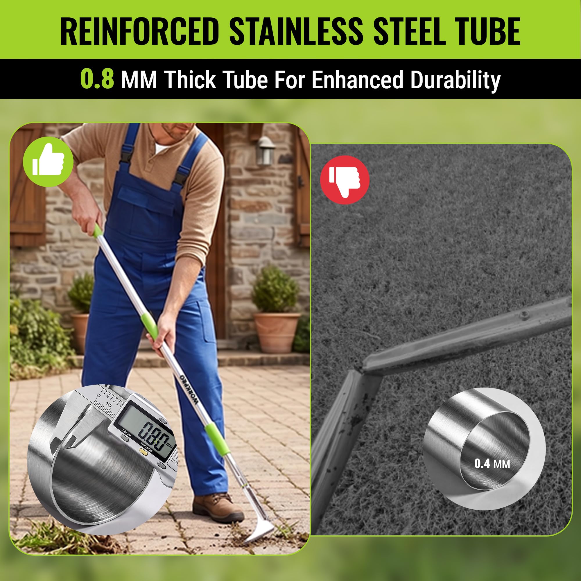 Close-up of WORKPRO Crack Weeder L-shaped blade