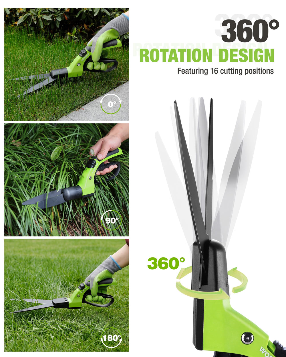 Close-up of WORKPRO Grass Shears stainless steel blades