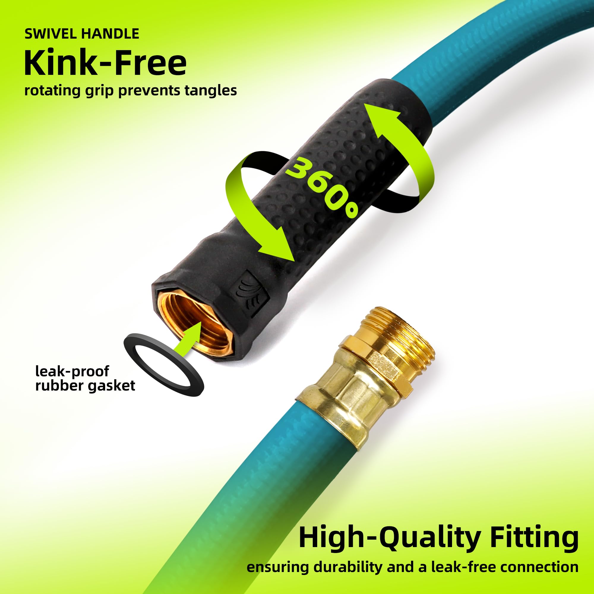 Close-up of Worth Garden Hose fittings and connectors