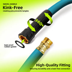 Close-up of Worth Garden Hose fittings and connectors