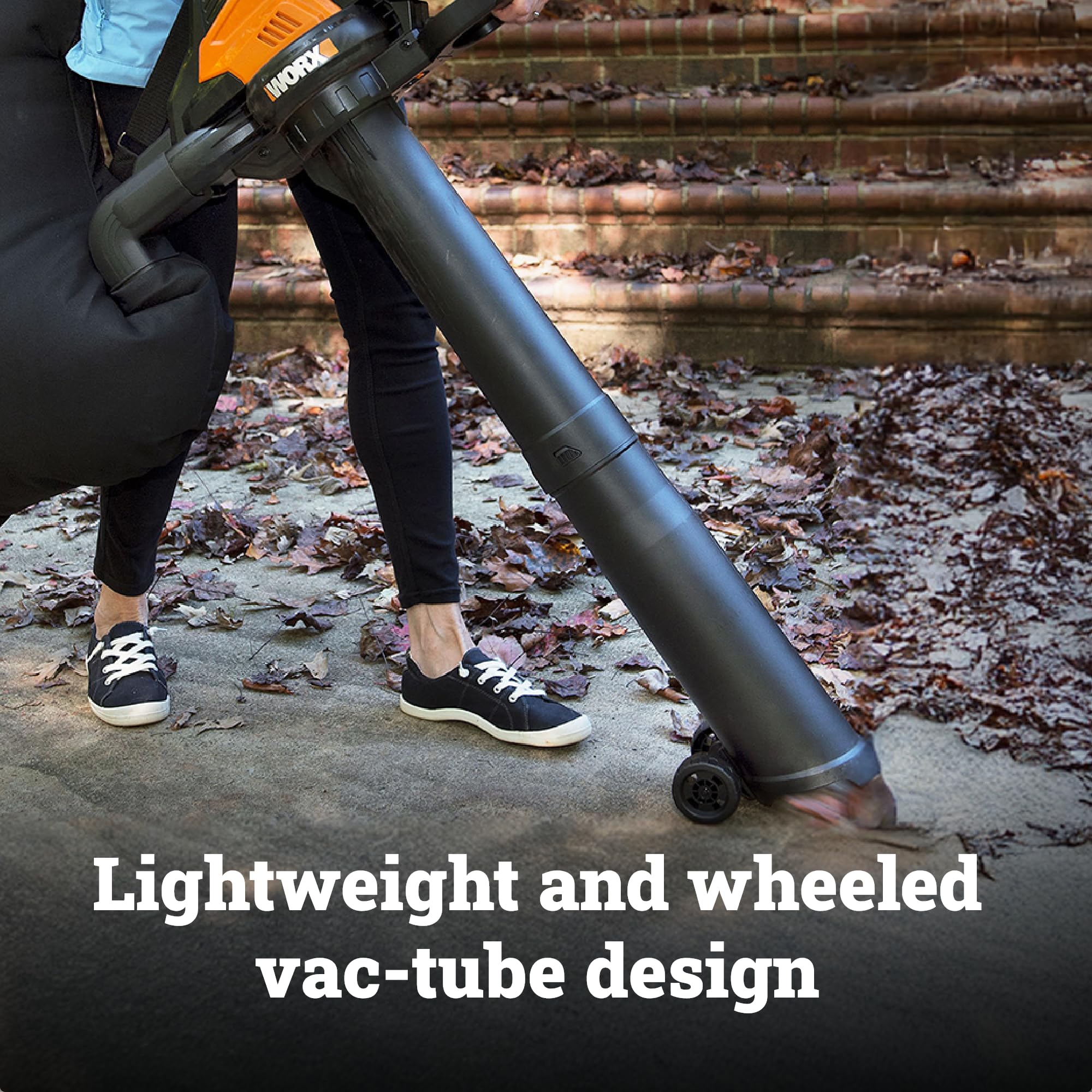 Close-up of WORX leaf blower controls and design
