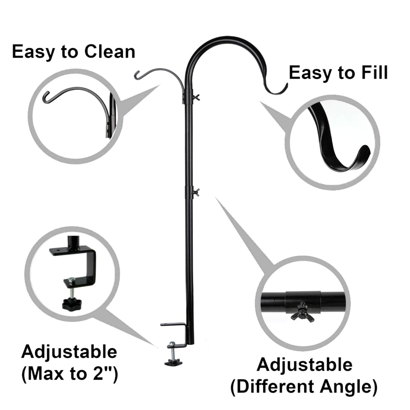 Close-up of WOSIBO Deck Hook clamp on deck railing