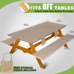 Close-up of Wrakus Picnic Table Cover with elastic edges