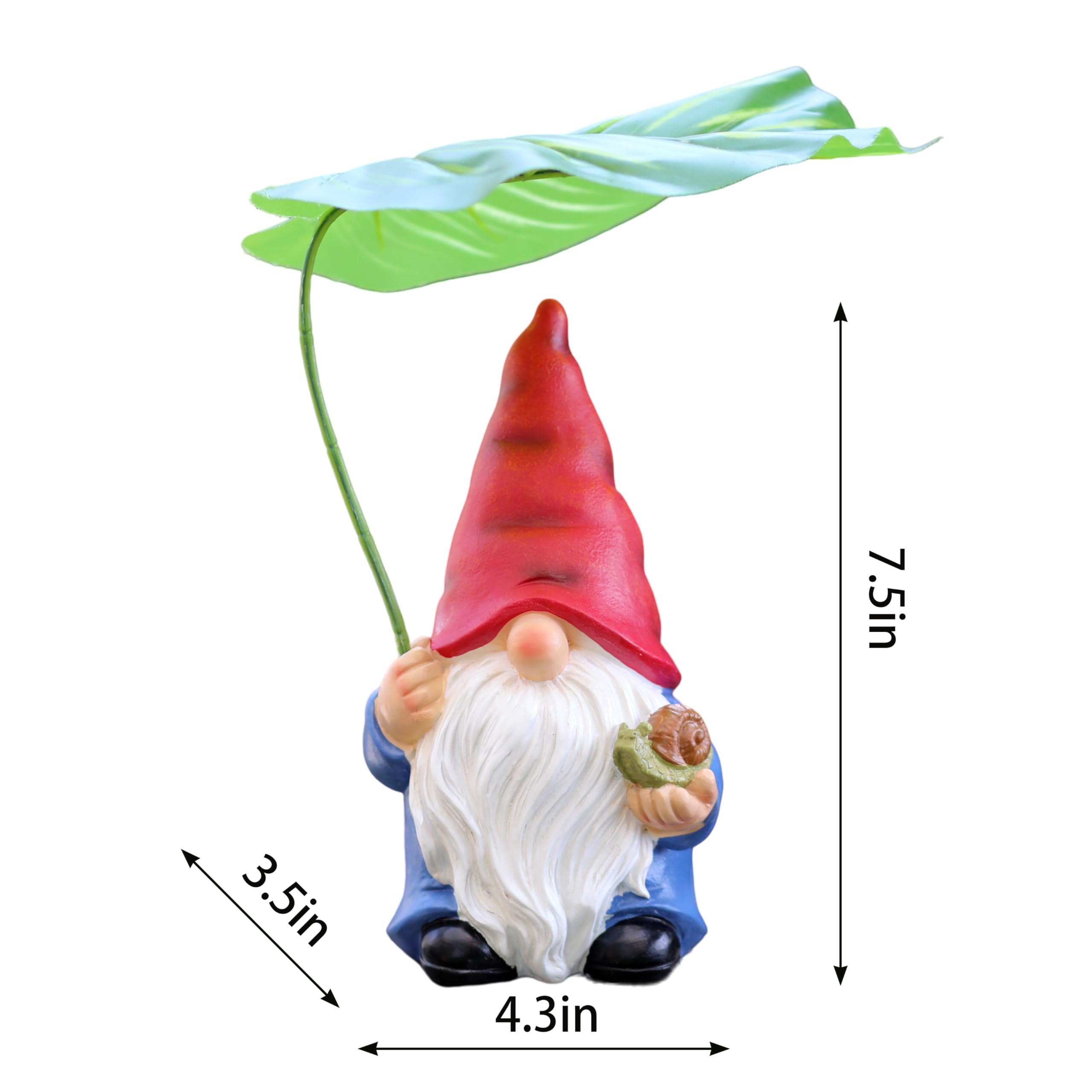 Close-up of WSHMZYHOME Garden Gnome Statue's detailed craftsmanship