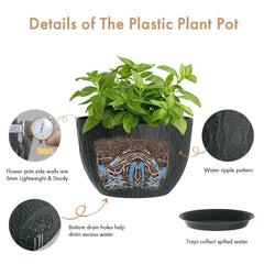 Close-up of WSMKSZ 12 inch flower pot showing water ripple design
