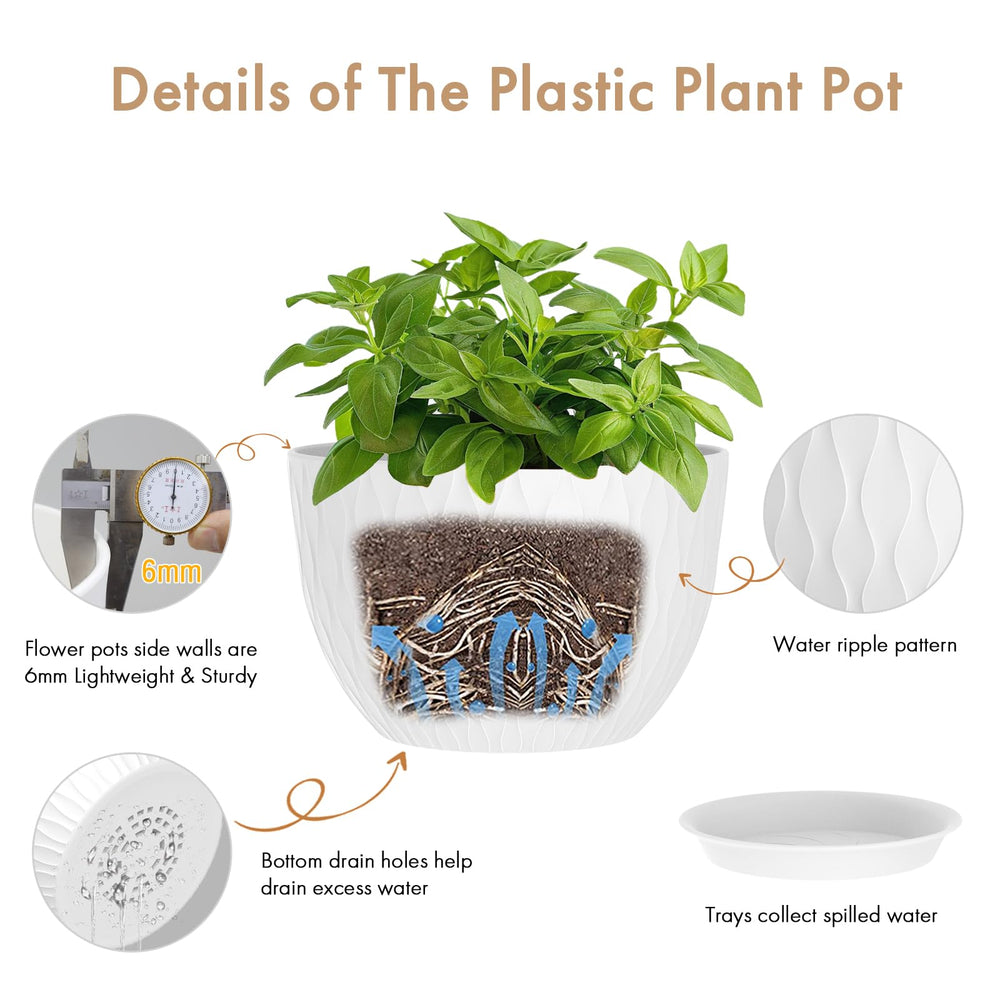 Close-up of WSMKSZ 12 Inch plant pot drainage holes