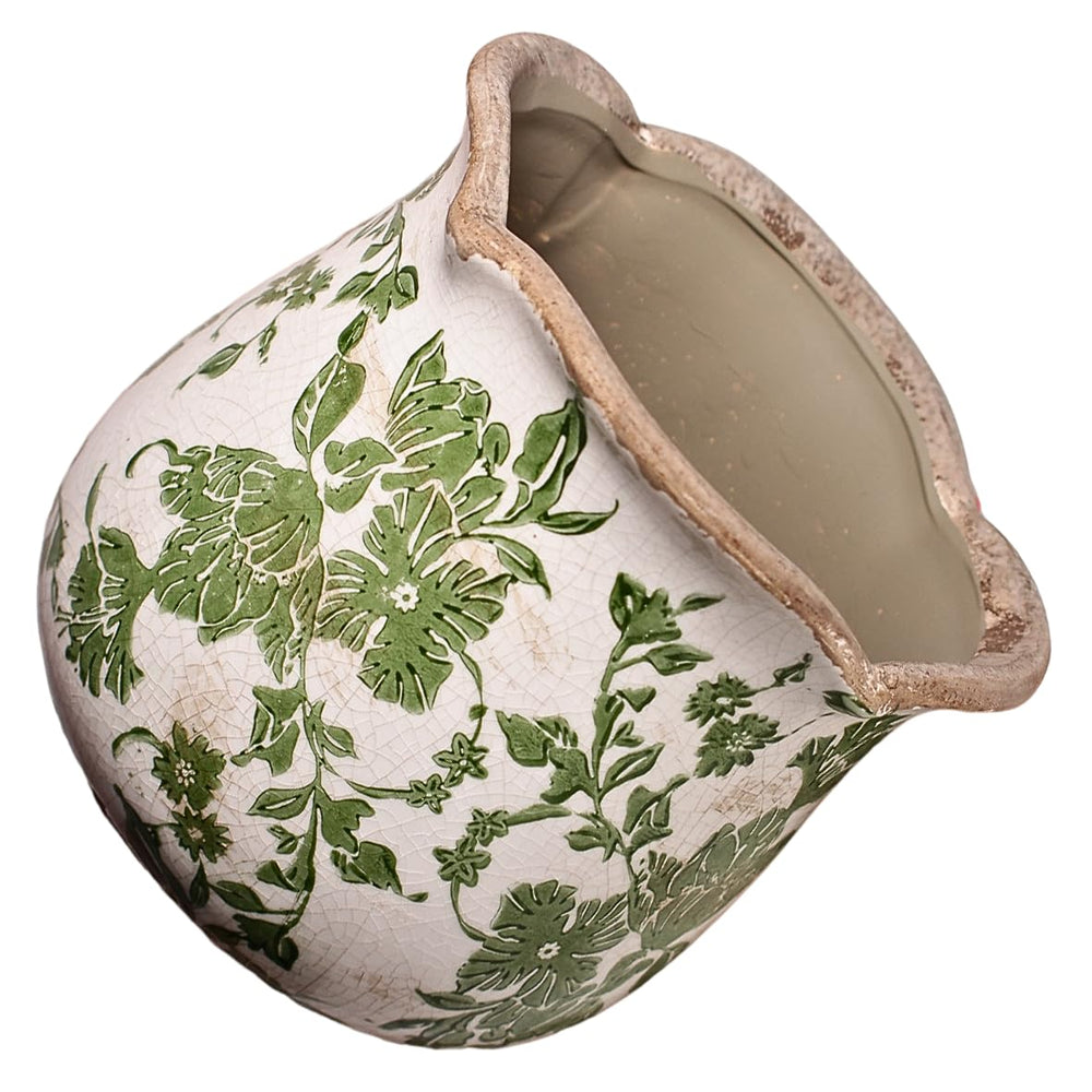 Close-up of Xiaan Jiaju Vintage Ceramic Plant Pot texture