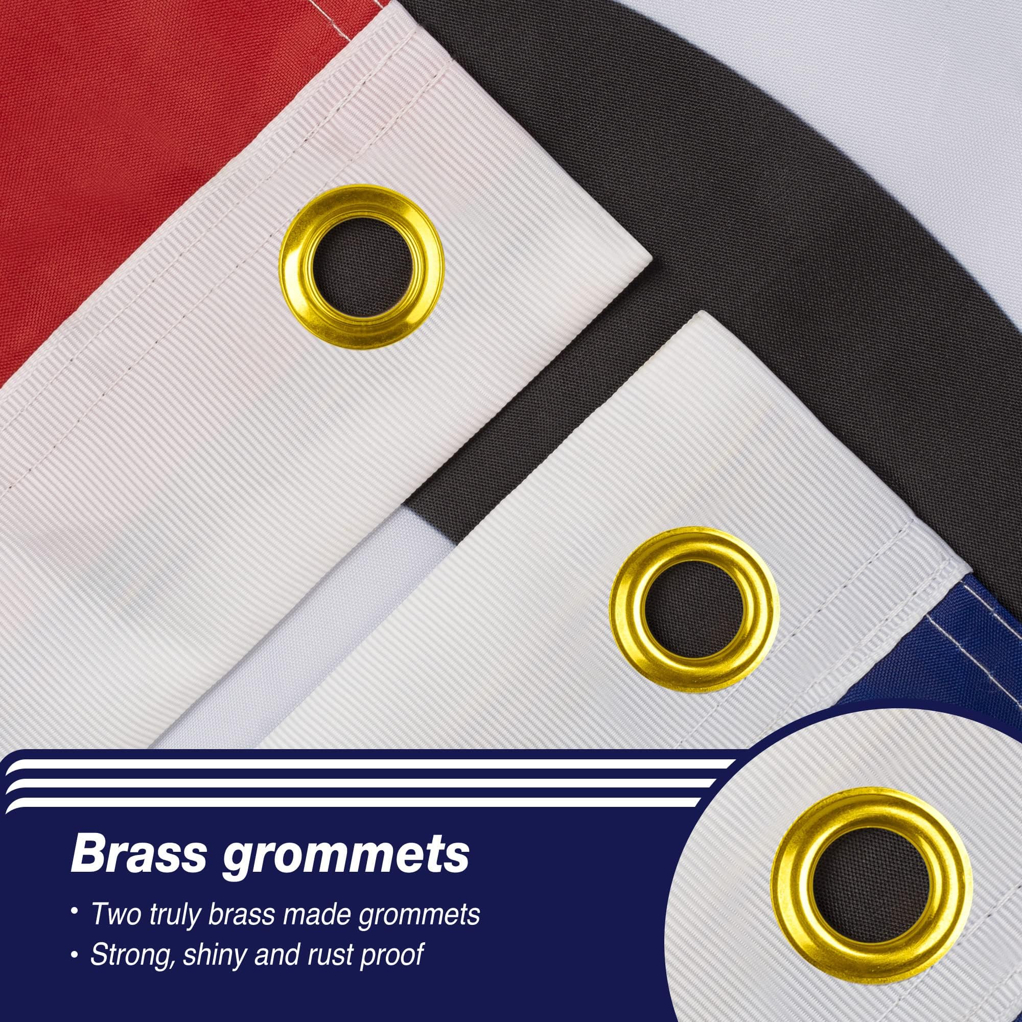 Close-up of XIFAN Open Flag's brass grommet