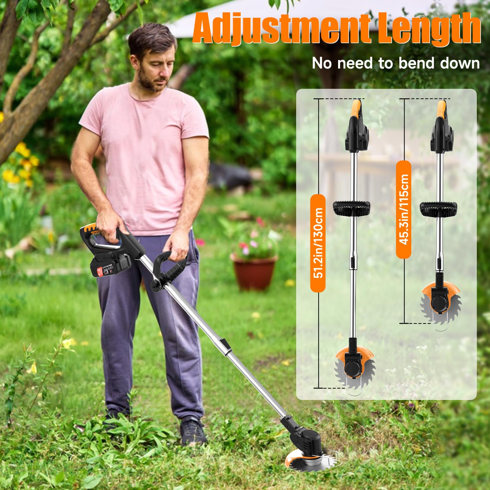 Close-up of Xinweilan Electric Weed Wacker ergonomic handle