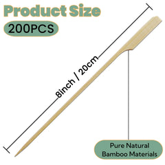 Close-up of XMZY bamboo skewers showing natural bamboo texture