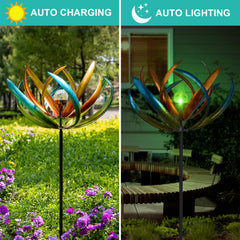 Close-up of XPSCOCO wind spinner's elegant tulip design