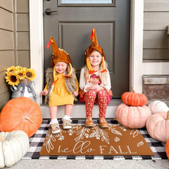 Close-up of Xsinufn Fall Door Mat texture and colour