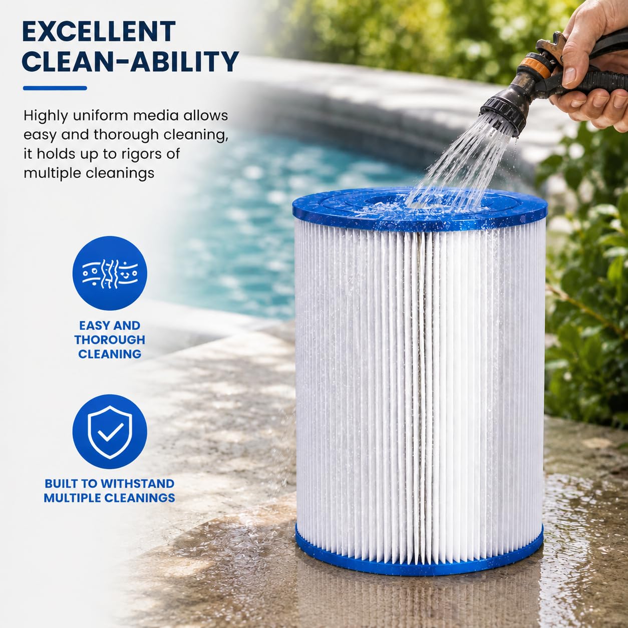 Close-up of XtremepowerUS Pool Replacement Cartridge Filter material
