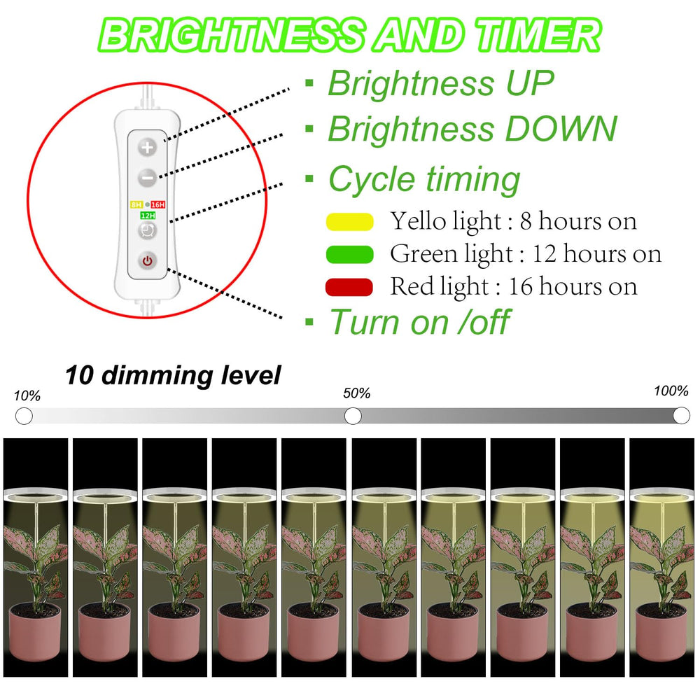 Close-up of yadoker Plant Grow Light with adjustable height feature