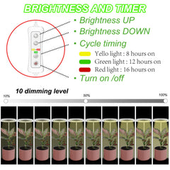 Close-up of yadoker Plant Grow Light with adjustable height feature