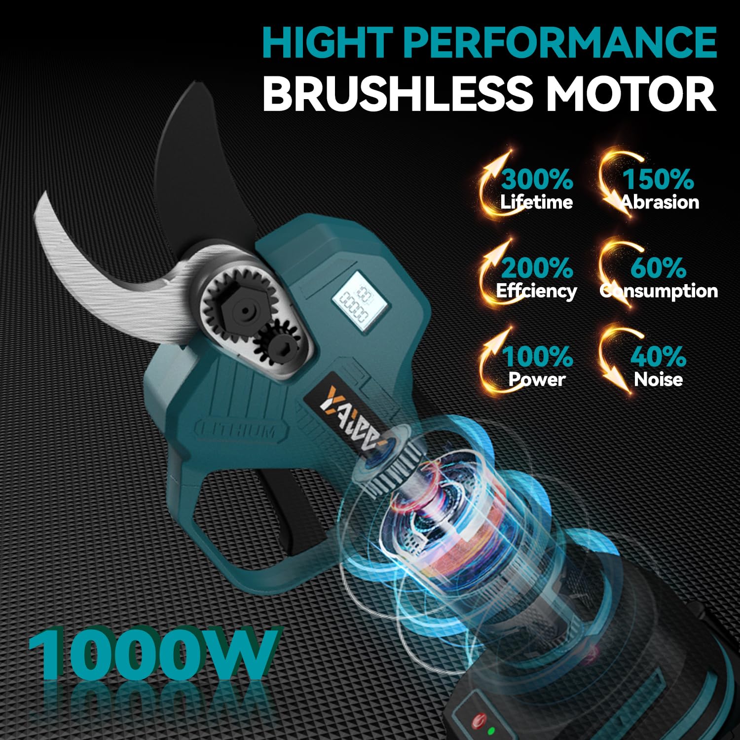 Close-up of YAWV Electric Pruning Shears SK5 blade