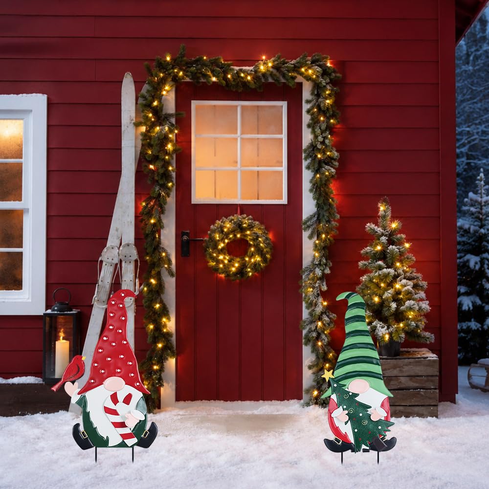 Close-up of YEAHOME Christmas gnome with red bird