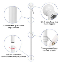Close-up of Yeesun flag pole rotating rings for flag attachment