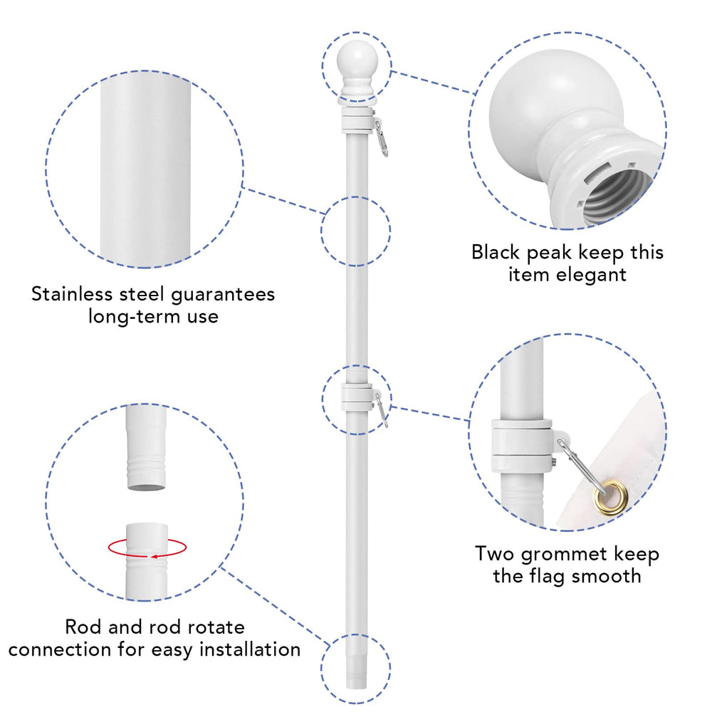 Close-up of Yeesun flag pole swivel ring to prevent tangling