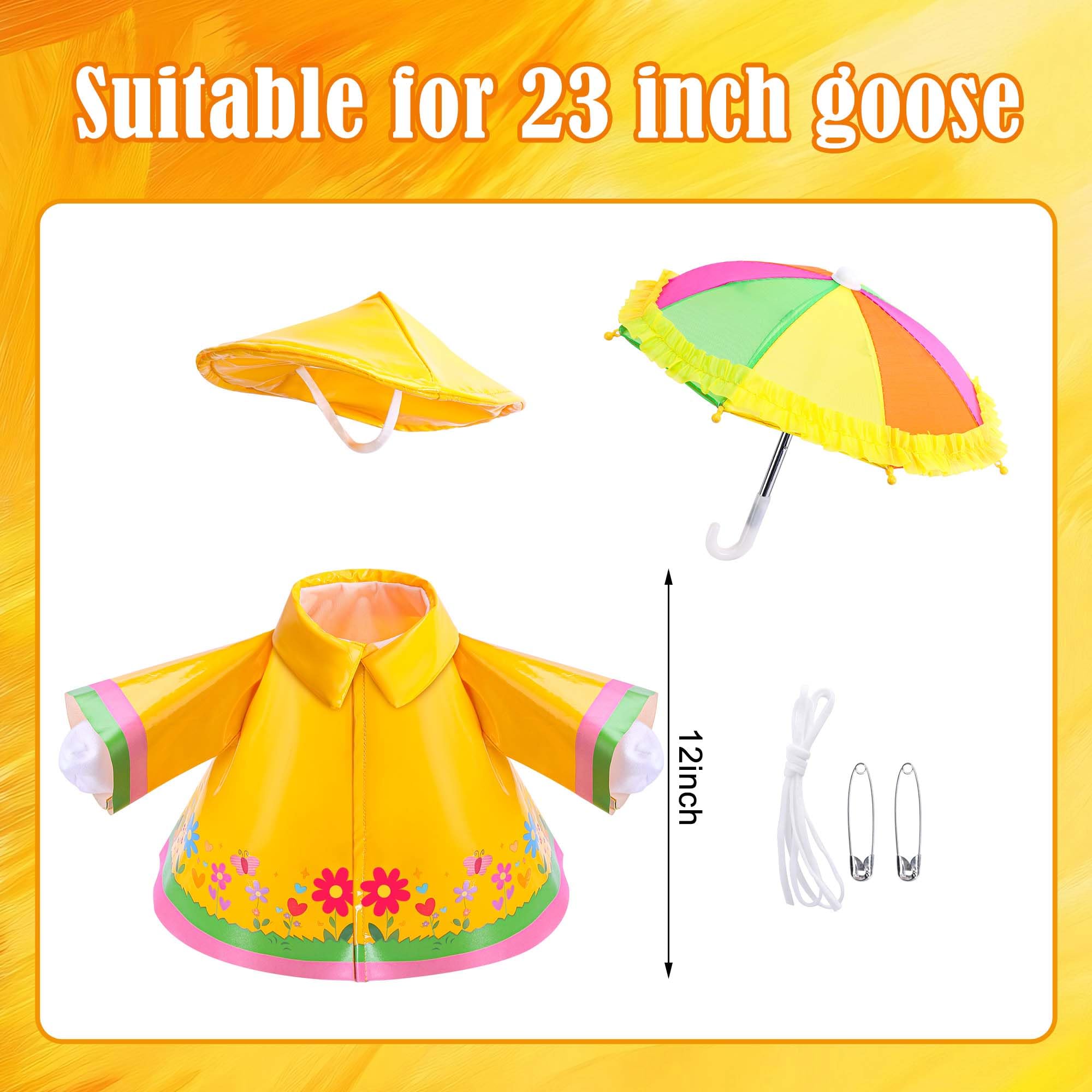 Close-up of yellow raincoat with flower patterns on the hem
