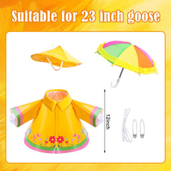 Close-up of yellow raincoat with flower patterns on the hem
