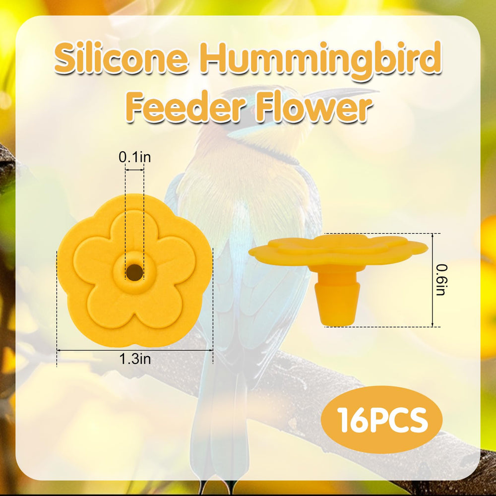 Close-up of yellow silicone hummingbird feeder flower