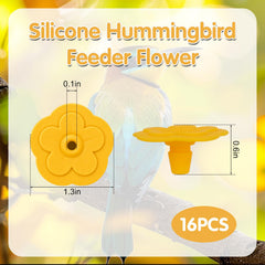 Close-up of yellow silicone hummingbird feeder flower