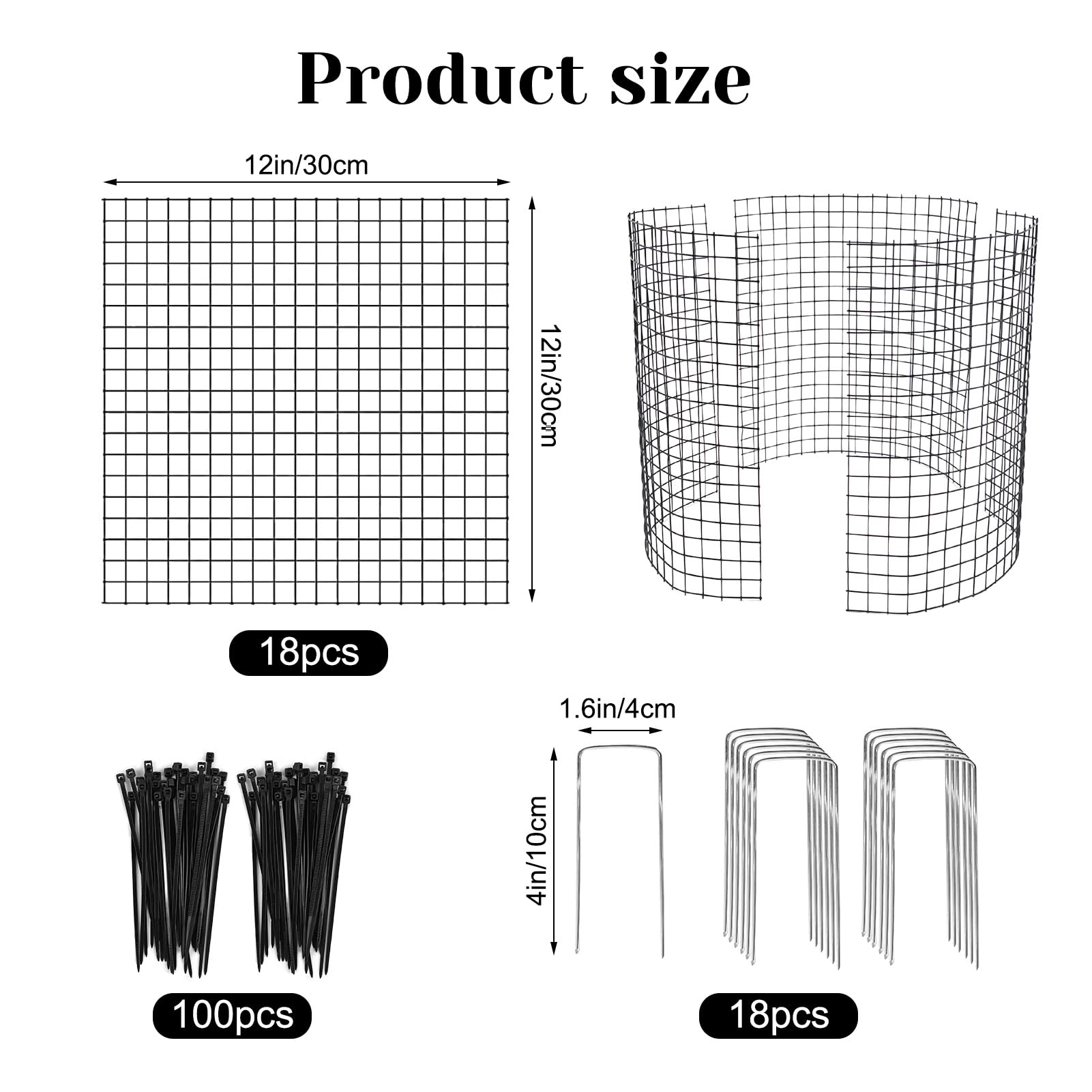 Close-up of YEXEXINM 12-inch metal plant cage with mesh design