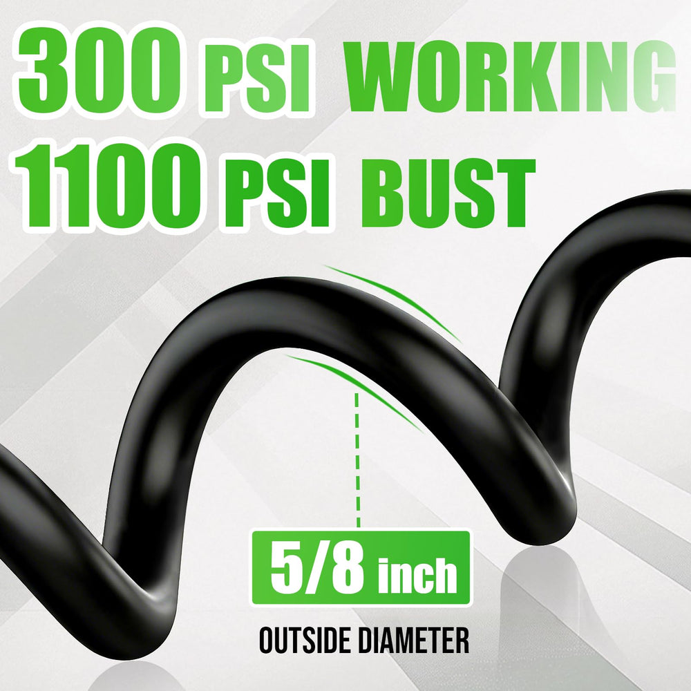 Close-up of YGJT Heavy Duty Garden Hose showing 5-layer reinforced construction