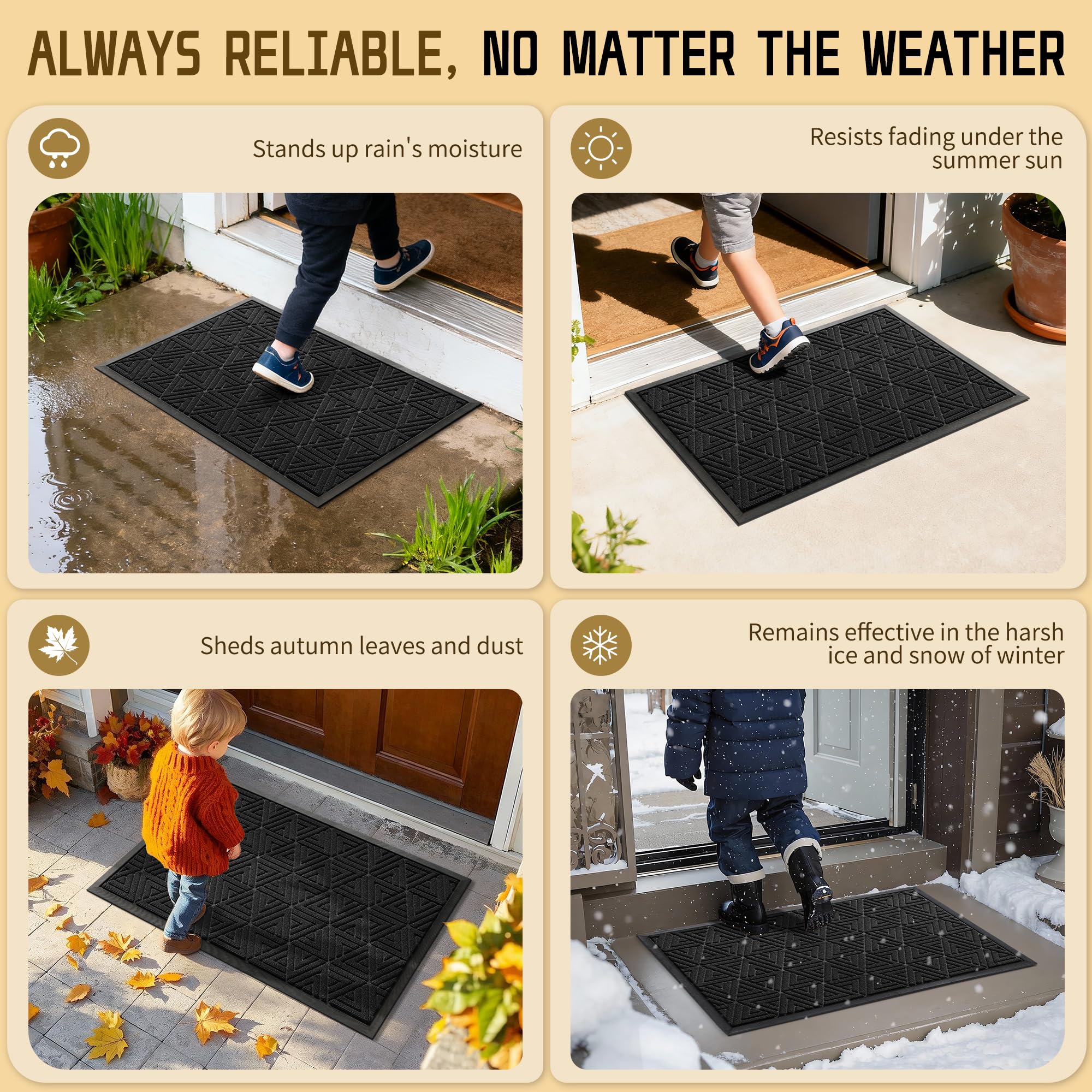 Close-up of Yimobra doormat non-slip rubber backing