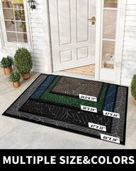 Close-up of Yimobra Leaf Pattern Door Mat's textured surface