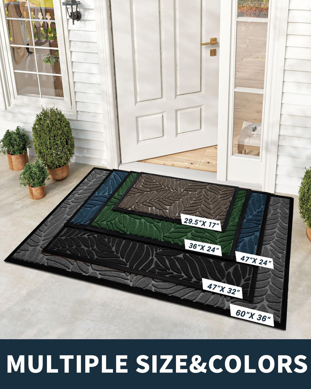 Close-up of Yimobra Leaf Pattern Door Mat texture
