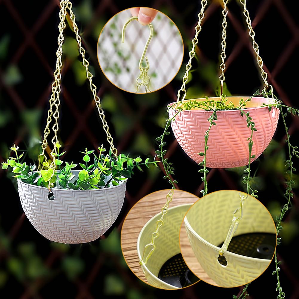 Close-up of YINGFENG gold chain links for hanging baskets