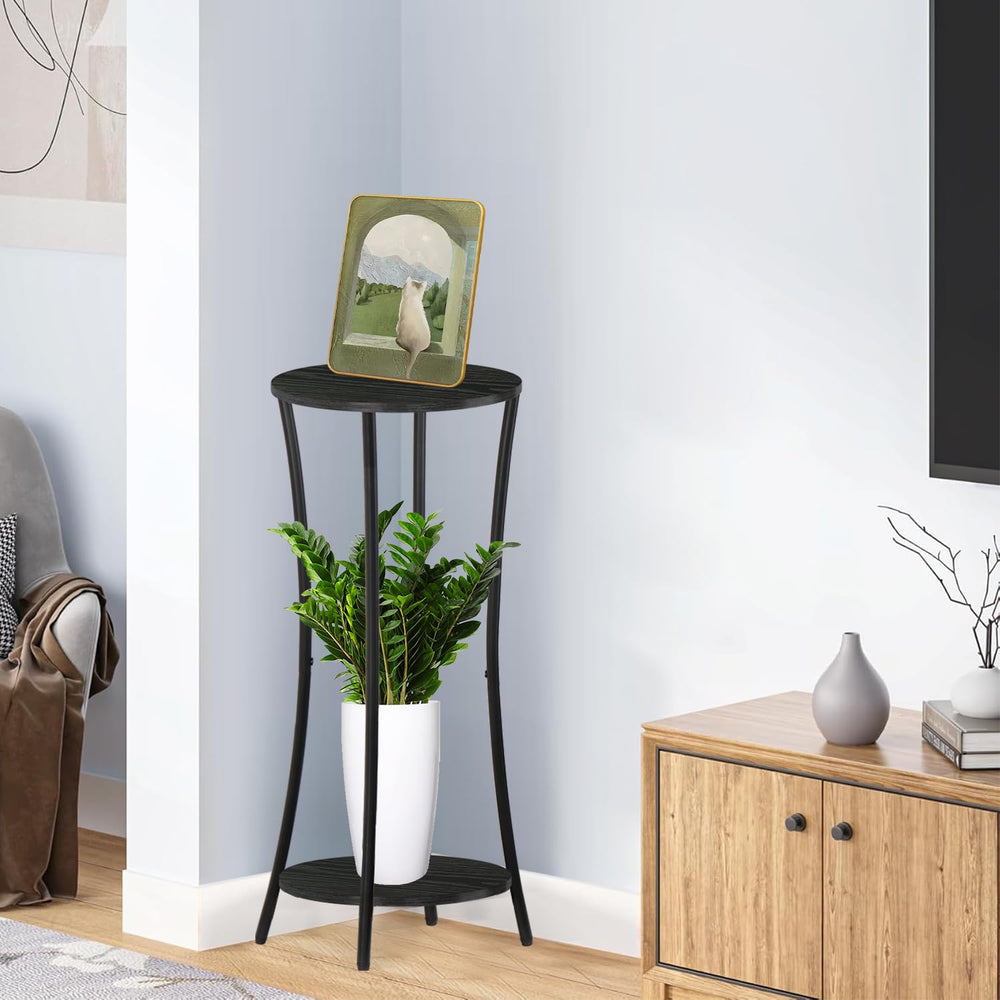 Close-up of YINMIT Plant Stand's sturdy iron construction