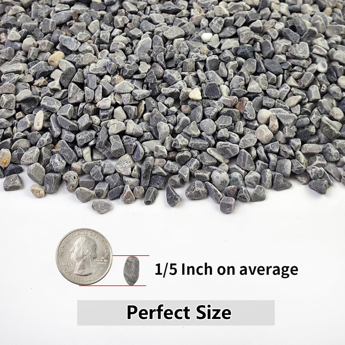 Close-up of YISZM 1/5 inch gravel pebbles