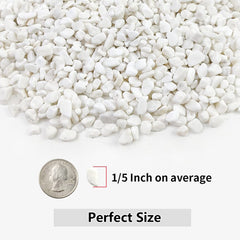 Close-up of YISZM 1/5 inch white gravel pebbles