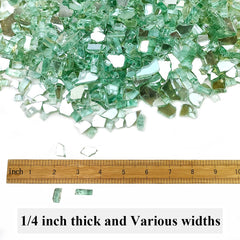 Close-up of YISZM fire glass showing shimmering light
