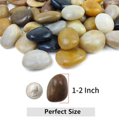 Close-up of YISZM mixed colour pebbles showing smooth surface