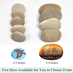 Close-up of YISZM painting stones showing smooth surface