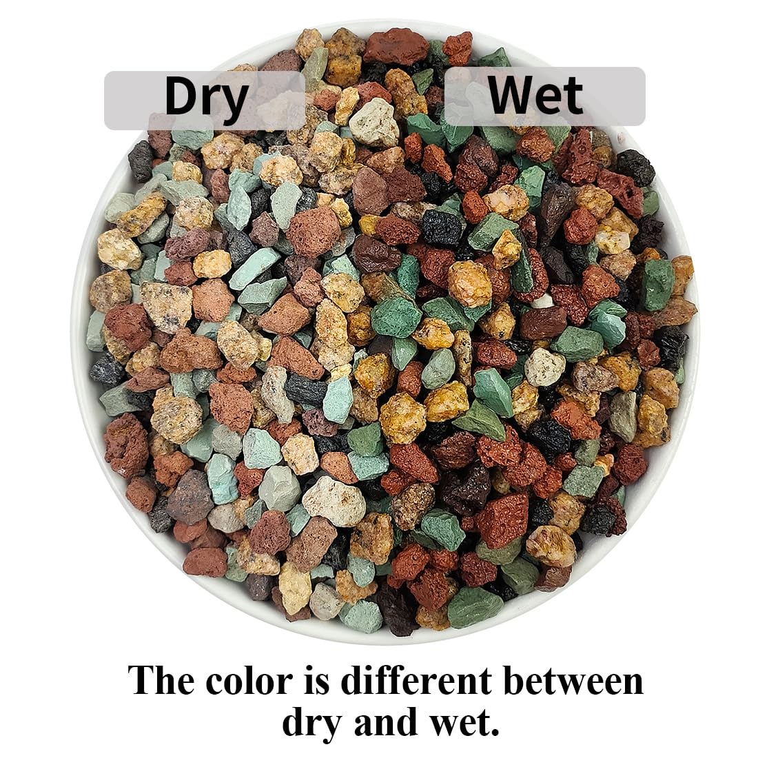 Close-up of YISZM potting mix with lava rocks and pumice