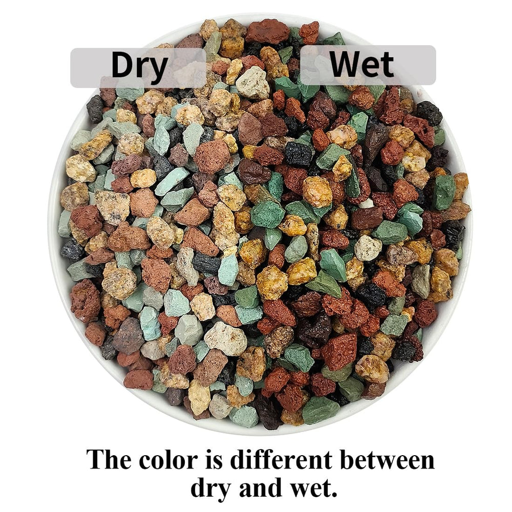 Close-up of YISZM potting mix with lava rocks and pumice