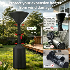 Close-up of YKK zipper on QH.HOME Patio Heater Cover