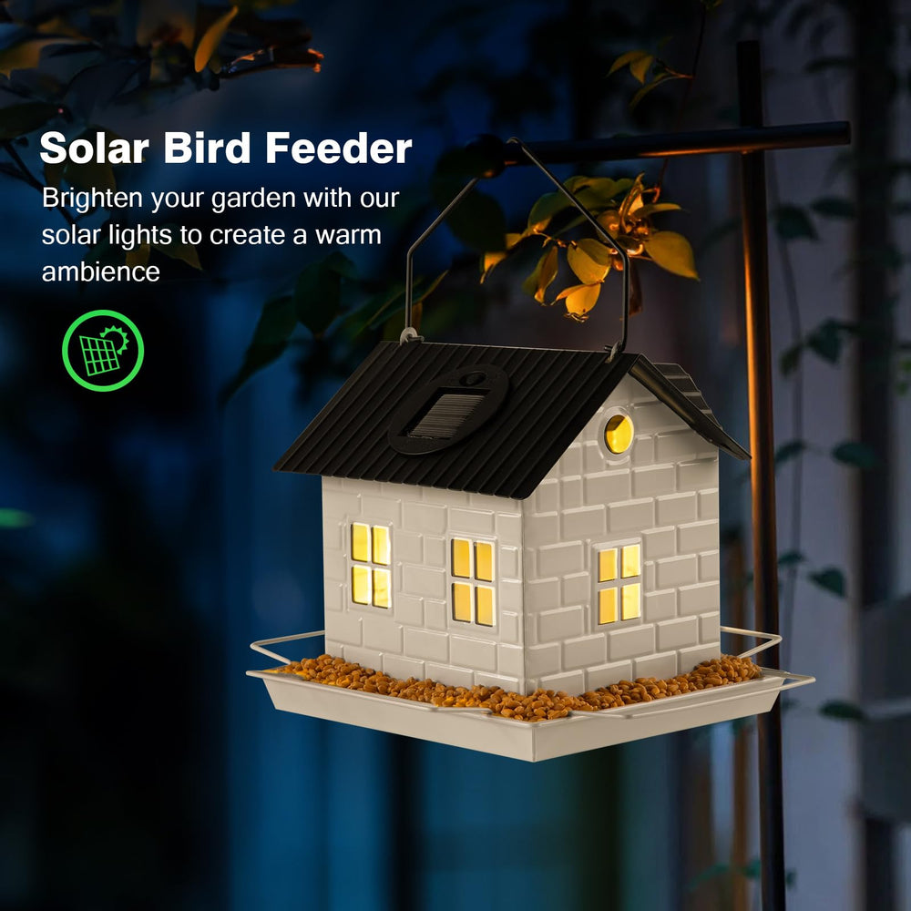Close-up of YKNTGIAO Solar Bird Feeder squirrel-proof roof