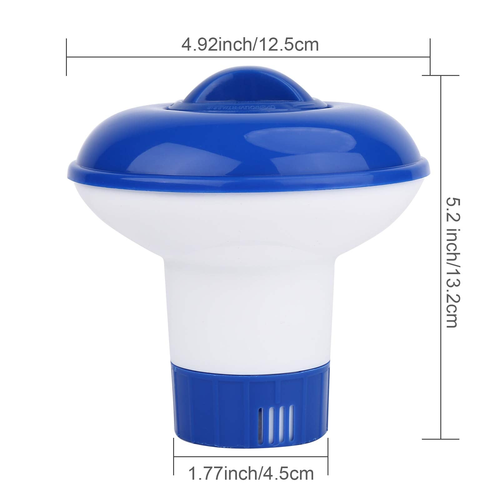 Close-up of YLYL Chlorine Floater lid and adjustable vents