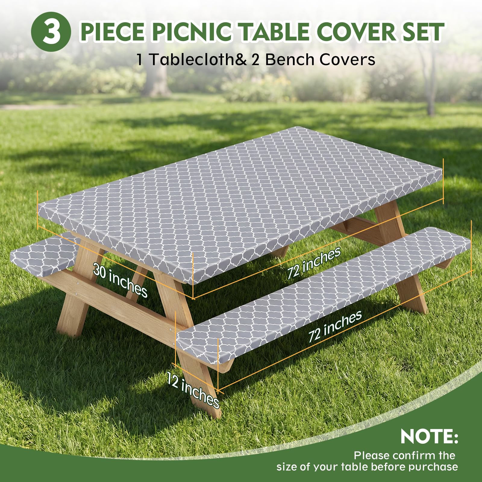 Close-up of Ymomode picnic table cover's elastic edges