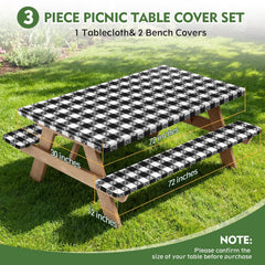 Close-up of Ymomode picnic table cover showing elastic edges