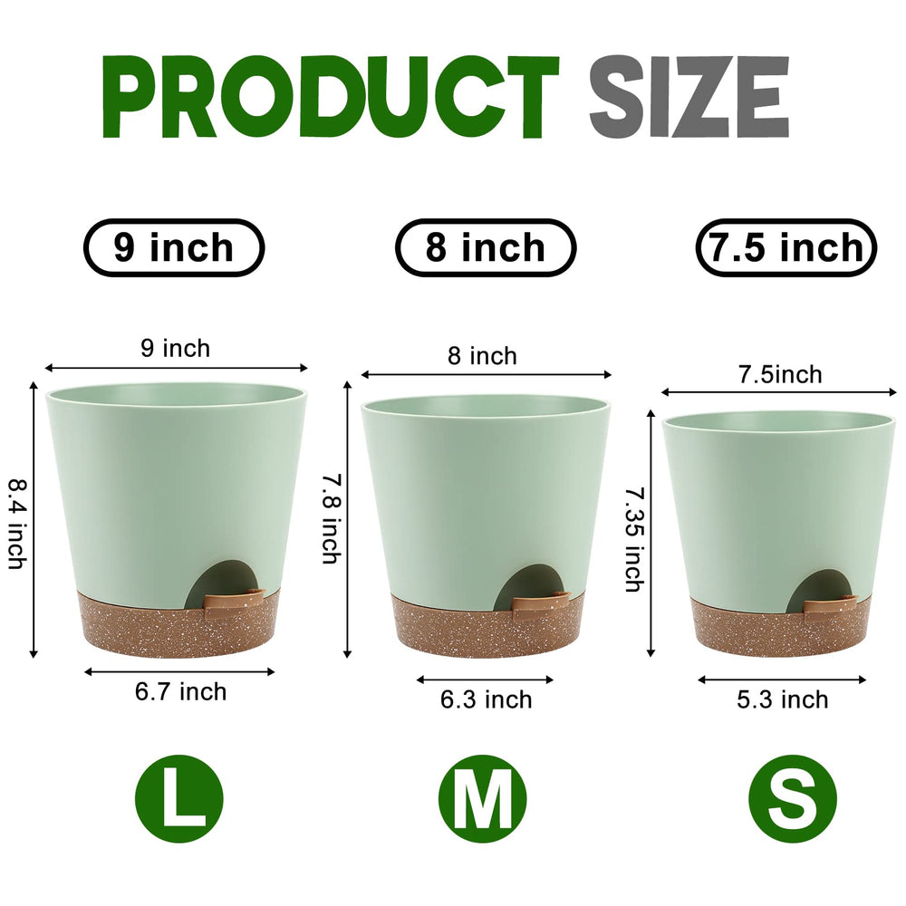 Close-up of YNNICO planters showing drainage holes and watering lip