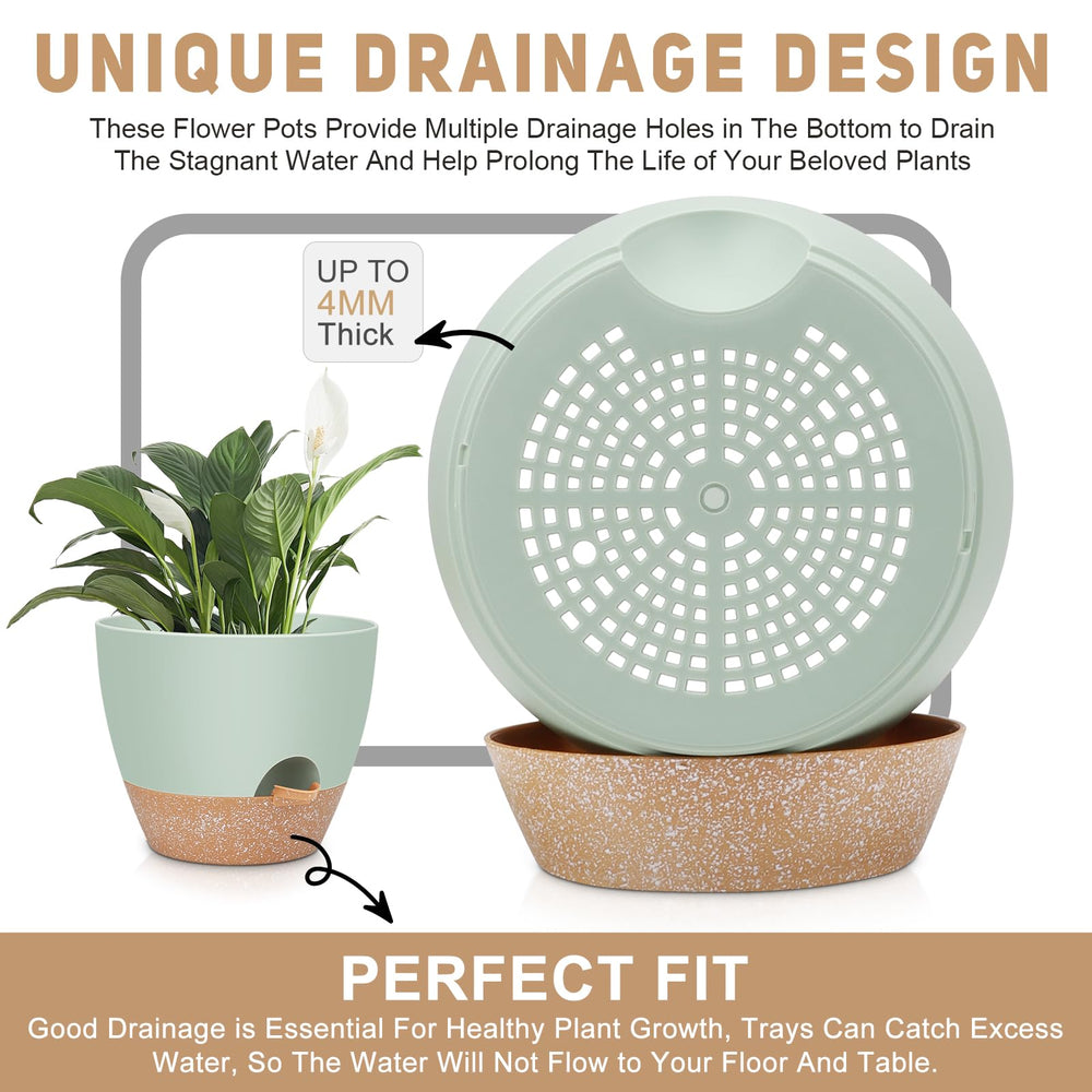 Close-up of YNNICO pot's drainage holes and feeder