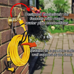 Close-up of Yoniccal Garden Hose Holder made of stainless steel